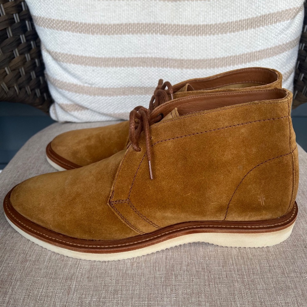 Frye Men's 12 Paul Weekend Chukka Boots Cognac Brown Suede 34807618ZB Americana - Picture 4 of 13